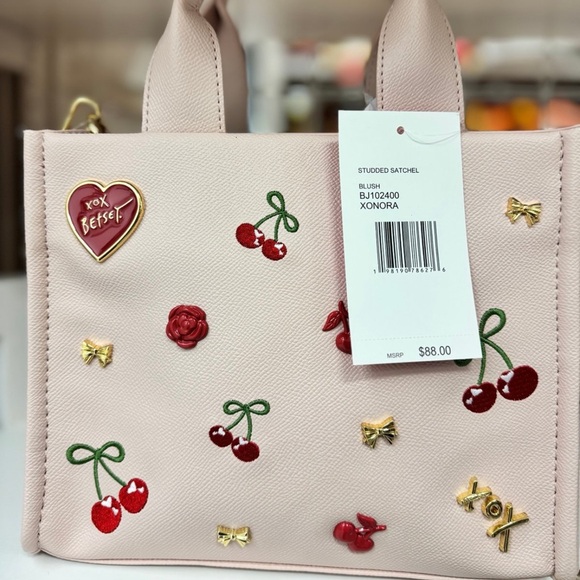 NWT Betsey Johnson Xonora 3-Way Studded Satchel Tote Bag - Picture 10 of 14